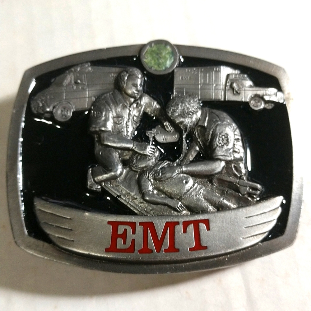 🆕EMT VINTAGE Belt Buckle "Last One"  Unisex Solid Pewter
